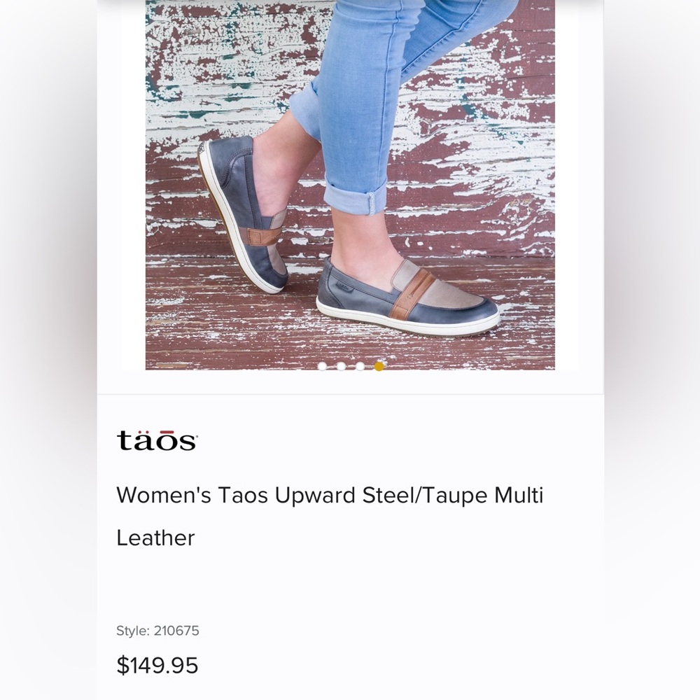 Taos Footwear Upward Steel/Taupe Women’s Leather Loafers, NEW, Size 9 - Picture 10 of 10